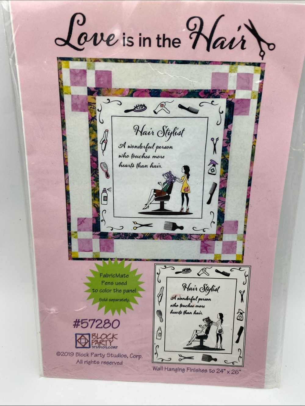 Love is in the Hair pattern for quilt block